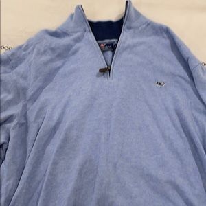 Light blue vineyard vines cotton sweater zip